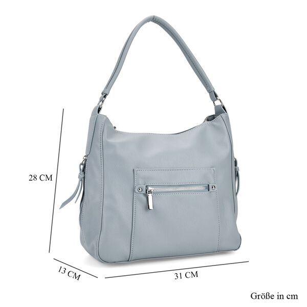 Crossbody-Tasche mit mehreren Reißverschlusstaschen, 31x13x28 cm, Blau image number 7