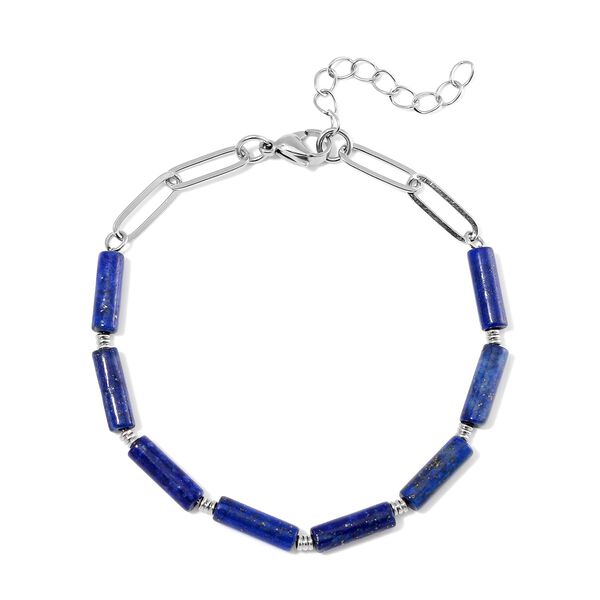 Lapislazuli Armband ca. 20 cm + 3.5 cm Extender, 316L Edelstahl ca. 22.50 ct