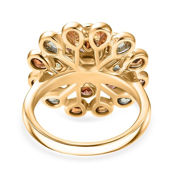 D'Joy AA Blauer Saphir, Mehrfarbiger Saphir Ring, 925 Silber 750 Gelbgold Vermeil (Größe 21.00) ca. 3.44 ct image number 6