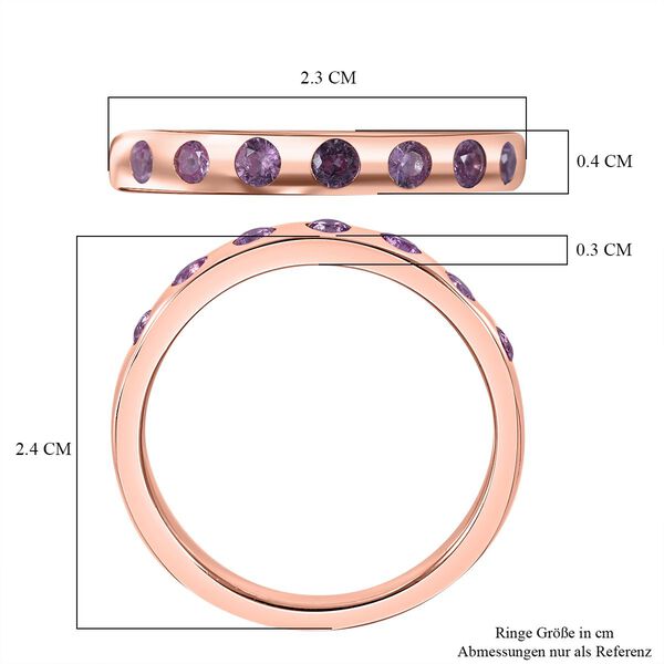 AA Rosa Saphir Ring, 925 Silber ros&eacute;vergoldet, (Gr&ouml;&szlig;e 19.00) ca. 0.41 ct image number 5