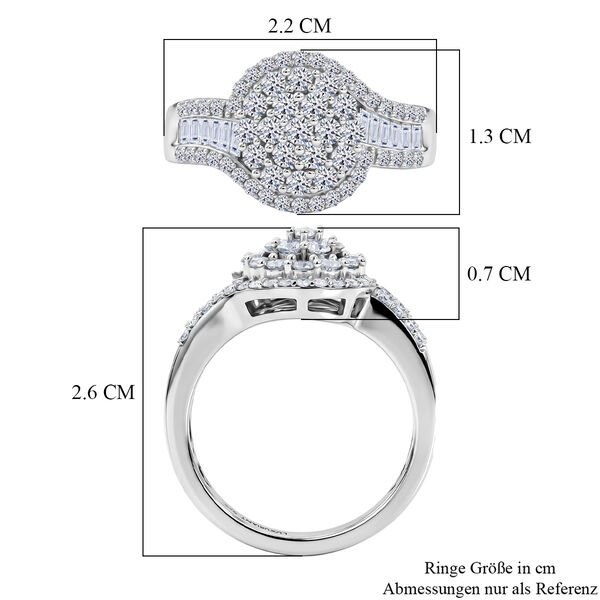 LUXURIANT DIAMOND - Lab Grown Diamant SI-GH Ring 925 Silber Rhodiniert (Gr&ouml;&szlig;e 18.00) ca. 1,00 ct image number 6