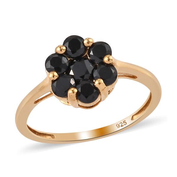 Schwarzer Spinell Ring 925 Silber vergoldet  ca. 1,13 ct image number 4