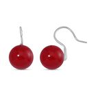 Rote Muschelkernperle Ohrringe 925 Silber rhodiniert