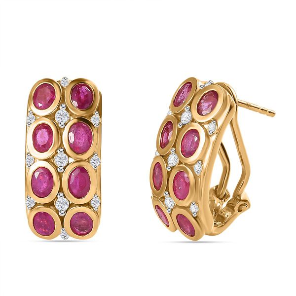 Afrikanische Rubin und Zirkon-Ohrringe- 4,56 ct. image number 0