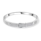 Weißer Zirkonia Armreif ca. 19 cm Nickelfreies Messing Standard