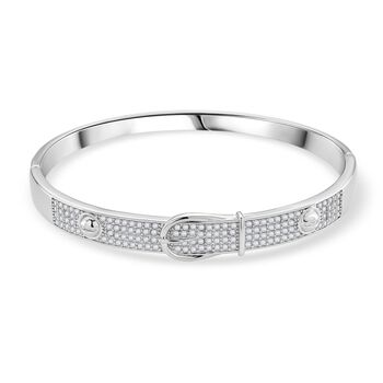 Wei&szlig;er Zirkonia Armreif ca. 19 cm Nickelfreies Messing