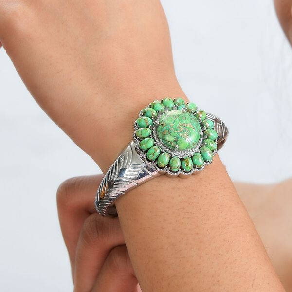 Grüner Türkis-Armreif, 19 cm - 42,01 ct. image number 3