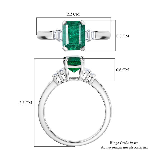 RHAPSODY AAAA Kagem sambischer Smaragd und VS-EF Diamant Ring in 950 Platin - 1,81 ct. image number 7