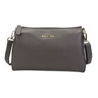 Sencillez Crossbody Tasche aus echtem Leder, Größe 28x9x17 cm, Grau