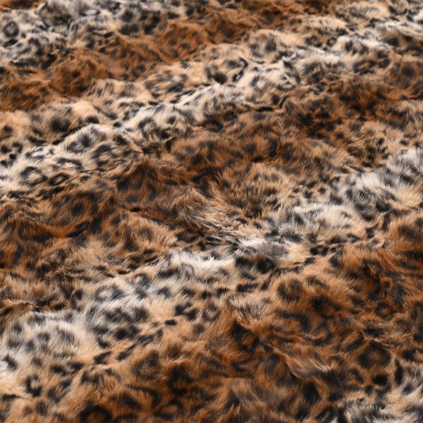 Serenity Night - Luxus-Kunstfell-Decke mit Wellenstruktur, 1300 g, Braun-Leopardmuster, 150x200 cm image number 6