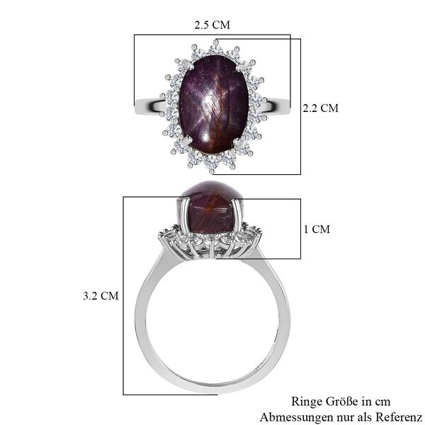 Sternrubin und Zirkon Halo Ring - 12,67 ct. image number 7