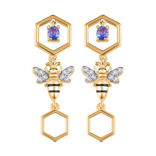 GP Italian Garden Kollektion - Tansanit, Kanchanaburi blauer Saphir und Zirkon-Ohrhänger - 0,54 ct. image number 0