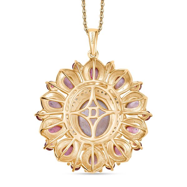 D'Joy Maulbeer Mondstein Schmuckset ca. 45 cm 925 Silber 750 Gelbgold Vermeil ca. 13,18 ct. image number 5