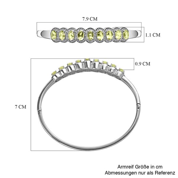 Nat&uuml;rlicher Peridot Armreif, ca. 20 cm, Edelstahl ca. 4.30 ct image number 5