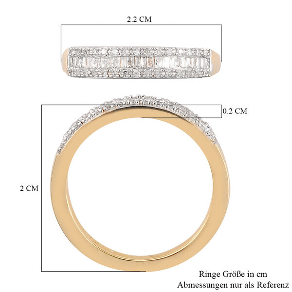 Diamant-Ring, 925 Silber Gelbgold Vermeil  ca. 0,25 ct image number 7