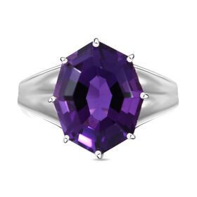 Afrikanischer Amethyst Ring, 925 Silber rhodiniert (Größe 18.00) ca. 9.77 ct