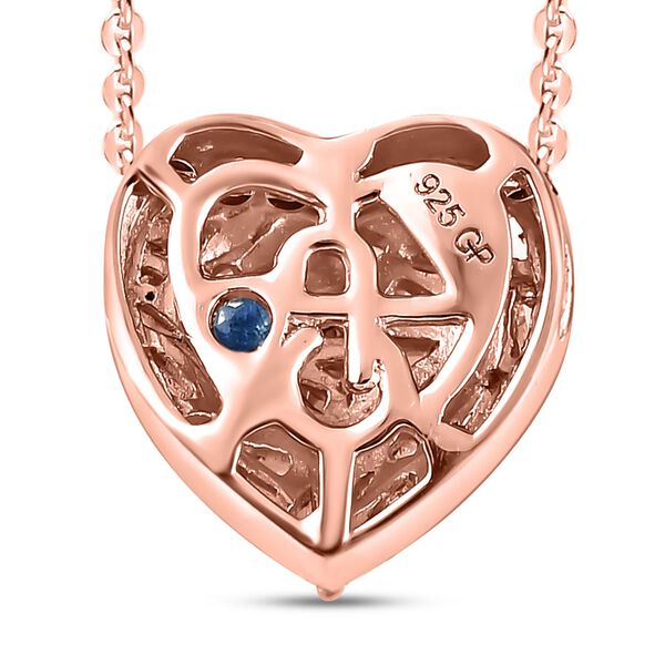 GP Heart Kollektion - Champagner Diamant und blauer Saphir-Anh&auml;nger mit 50cm Kette - 0,33 ct. image number 5