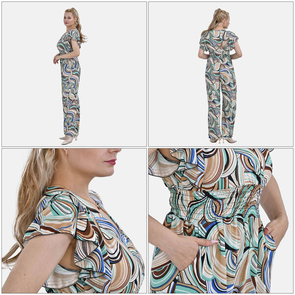 Jumpsuit mit gesmokter Taille und Flatterärmel, 70's image number 5