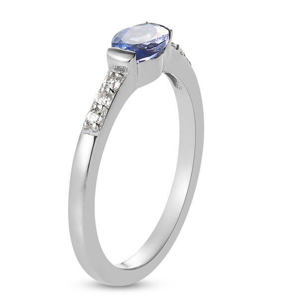 Tansanit und Zirkon Ring 925 Silber platiniert  ca. 0,56 ct image number 5