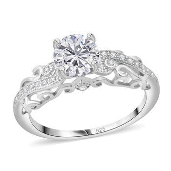 LUSTRO STELLA - Wei&szlig;er Zirkonia Ring 925 Silber rhodiniert (Gr&ouml;&szlig;e 19.00)