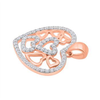 LUSTRO STELLA wei&szlig;er Zirkonia zweifarbiger Anh&auml;nger