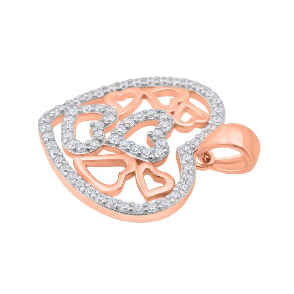 LUSTRO STELLA wei&szlig;er Zirkonia zweifarbiger Anh&auml;nger image number 3