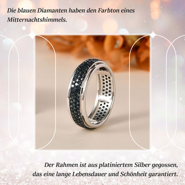 Luxus blauer Diamant-Anti-Stress-Spinning-Ring - 1 ct. image number 3