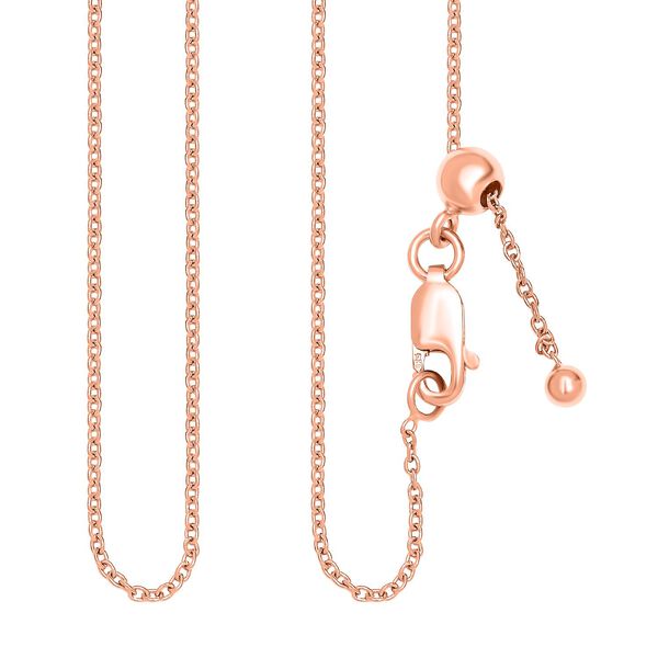 Kabelkette 45cm, ros&eacute;vergoldet 925 Silber