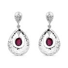 Royal Bali - Afrikanischer Rubin (Fissure gefüllt) Ohrringe, 925 Silber ca. 3.83 ct