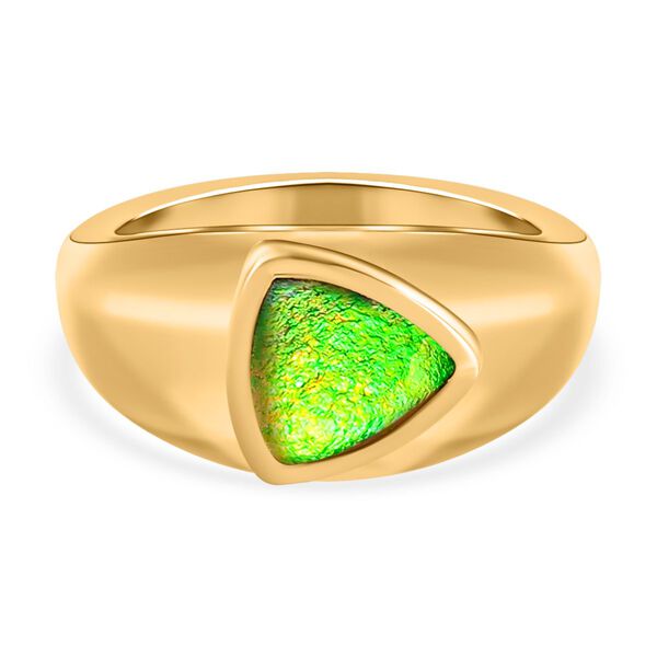 Ammolit-Ring, 925 Silber Gelbgold Vermeil  ca. 1,32 ct