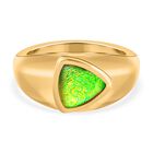 Ammolit-Ring, 925 Silber Gelbgold Vermeil (Größe 17.00) ca. 1,32 ct