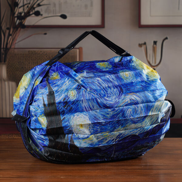 Faltbare Einkaufstasche mit Rei&szlig;verschlussfach 50 x 70 cm Blau Himmelmotiv image number 1