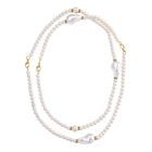 3er Set Wei&szlig;e Muschelkernperlen-Schmuckst&uuml;cke, bestehend aus Armband (ca. 19 cm) und zwei Halsketten (ca. 40 cm und 50 cm), gelb vergoldet