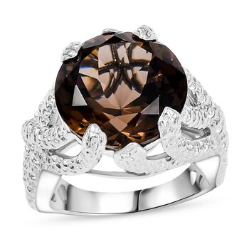 Rauchquarz Ring Messing (Gr&ouml;&szlig;e 18.00) ca. 9,37 ct