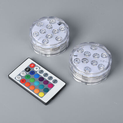 2er Set, LED Wasserfarblicht mit Fernbedienung (ca. 7x7x2cm)