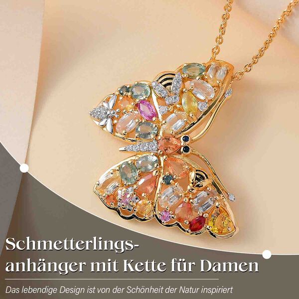 GP Trionfo Collection - Multi-Saphir und Zirkon-Anhänger mit 45cm Kette - 5,76 ct. image number 2