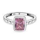 Rosa Zirkonia-Solitär-Ring in Silber, 2,46 ct. image number 0