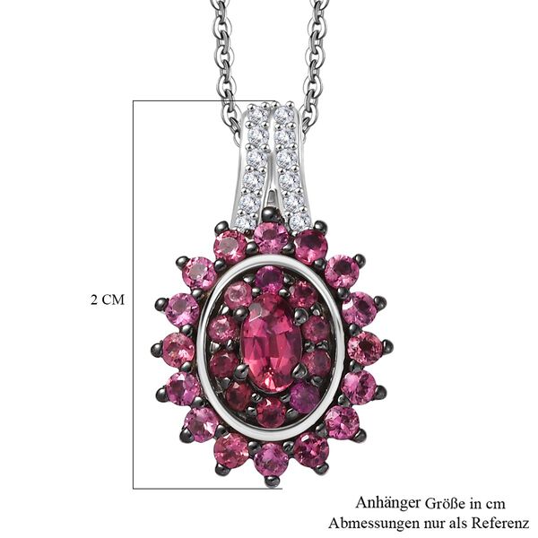 D'Joy AA Rubellit Granat und Zirkon Ring und Anh&auml;nger mit 50cm Kette image number 7