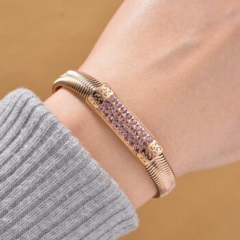 Rosa 19+5 cm Kristallarmband in Ros&eacute;goldton