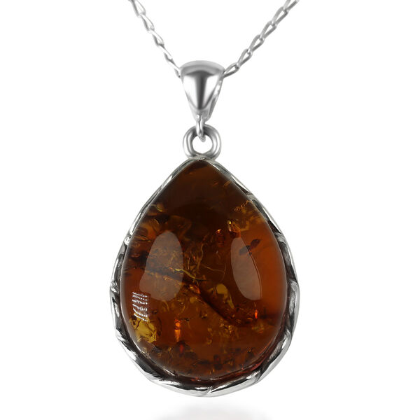 Nat&uuml;rlicher Baltischer Bernstein Anh&auml;nger, 925 Silber