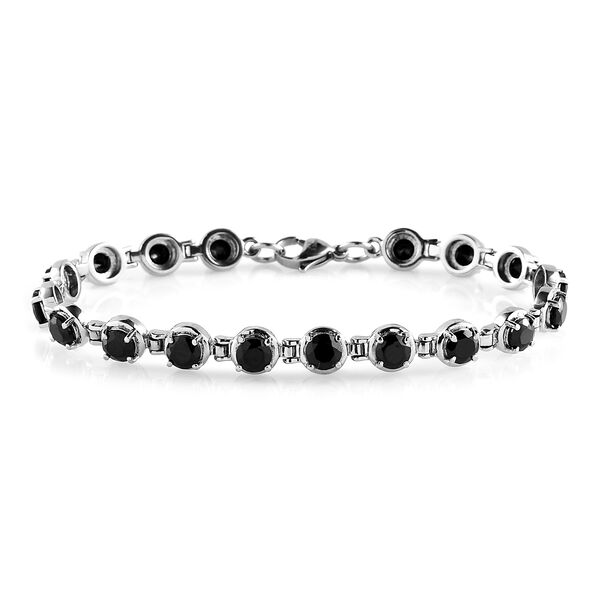 Schwarzes Spinell-Armband, 19 cm, Edelstahl ca. 11.36 ct image number 0