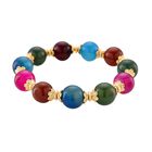 Mehrfarbiger Achat Armband, Flexibles, Standard gelb vergoldet ca. 190,00 ct.