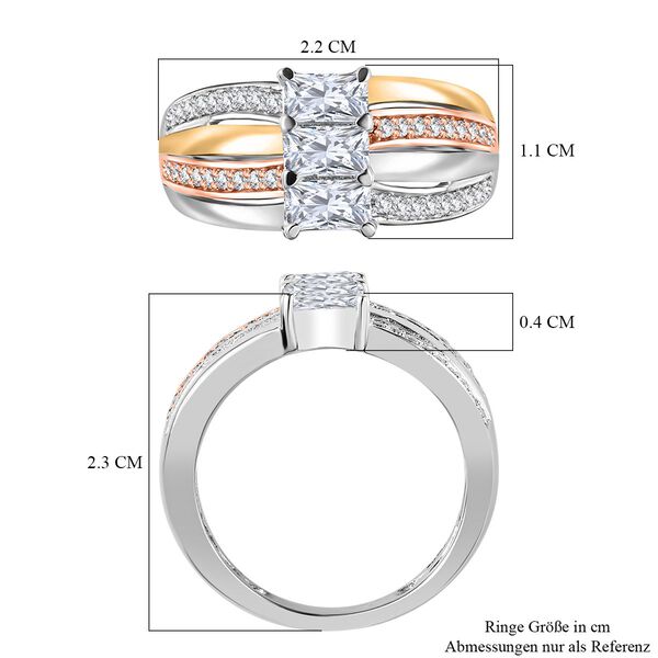 Moissanit Tricolor Ring, ca. 1,11 ct image number 8