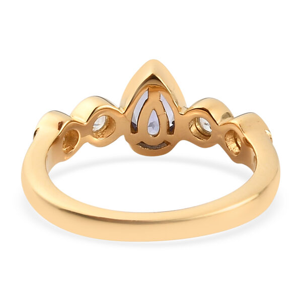 Tansanit und Zirkon Ring 925 Silber vergoldet  ca. 0,79 ct image number 6