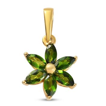 Nat&uuml;rlicher Chromdiopsid-Anh&auml;nger, 925 Silber vergoldet ca. 0,94 ct