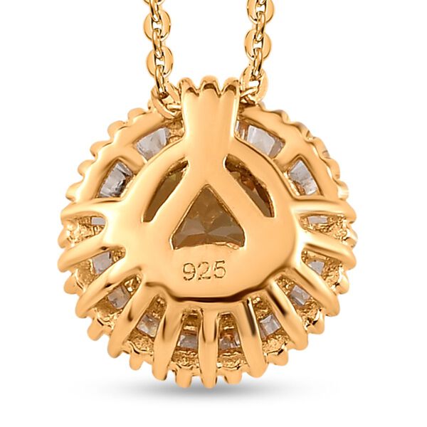 AA nat&uuml;rlicher, goldener Tansanit und Diamant-Anh&auml;nger mit 50cm Kette - 1,12 ct. image number 4