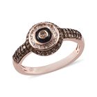 Natürlicher Champagner Diamant Ring 925 Silber Roségold Vermeil image number 3