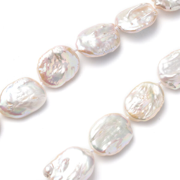 Wei&szlig;e Barockperlen-Halskette in Silber image number 3