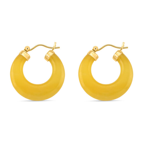 D'Joy Honig Jade Ohrringe 925 Silber Vergoldet (10-15 Werktage Lieferzeit) ca. 30.00 ct image number 3