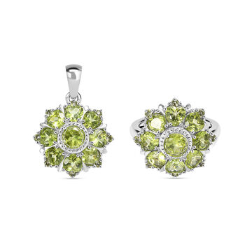 EverTrue nat&uuml;rlicher Peridot Ring und Anh&auml;nger